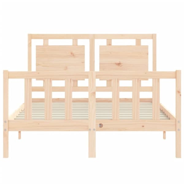 The Living Store sengeramme med sengegavl 120x200 cm massivt træ hvid - Senge & sengeramme