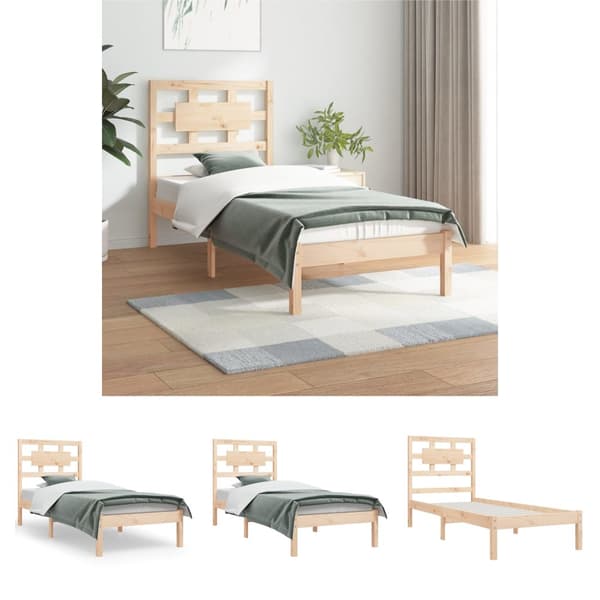 The Living Store sengeramme 90x200 cm massivt fyrretræ -  Senge & sengeramme