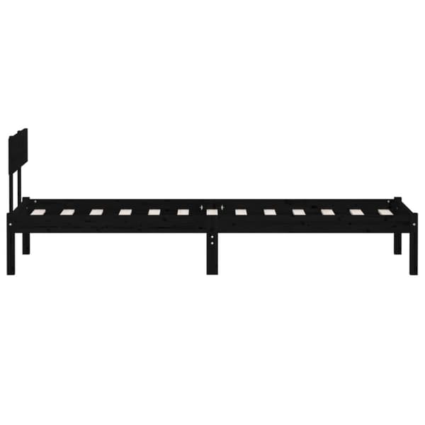 The Living Store sengestel 90x190 cm Single massivt fyrretræ sort -  Senge & sengeramme