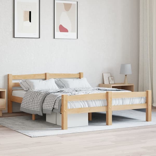 The Living Store sengestel 140x200 cm massivt fyrretræ - Senge & sengeramme
