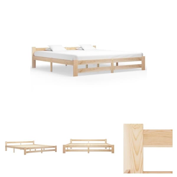 The Living Store sengestel 200x200 cm massivt fyrretræ -  Senge & sengeramme