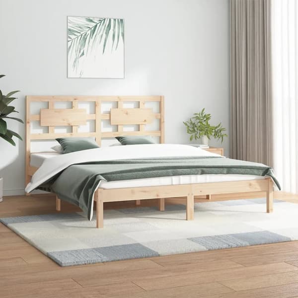 The Living Store sengeramme 140x200 cm massivt fyrretræ - Senge & sengeramme