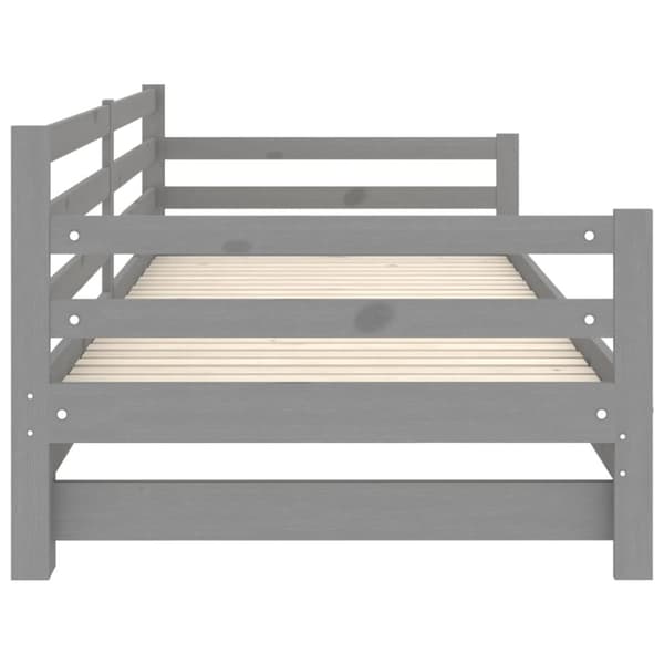 The Living Store daybed med udtræk 2x(90x200) cm massivt fyrretræ grå -  Senge & sengeramme