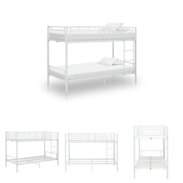 The Living Store køjeseng 90x200 cm metal hvid -  Senge & sengeramme