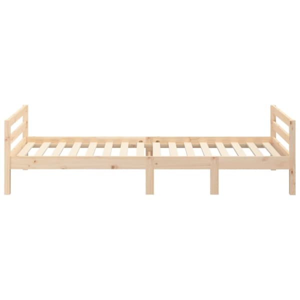 The Living Store sengestel 90x190 cm massivt fyrretræ grå - Senge & sengeramme
