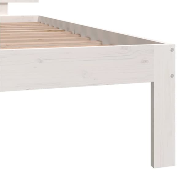 The Living Store sengeramme 100x200 cm massivt fyrretræ hvid - Senge & sengeramme