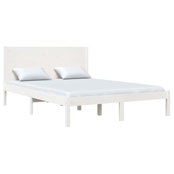 The Living Store sengeramme 120x190 cm Small Double massivt træ hvid -  Senge & sengeramme