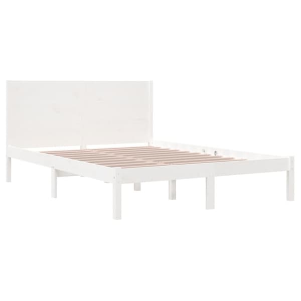 The Living Store sengeramme 120x190 cm Small Double massivt træ hvid - Senge & sengeramme