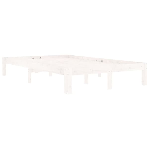 The Living Store sengeramme 120x200 cm massivt fyrretræ hvid - Senge & sengeramme