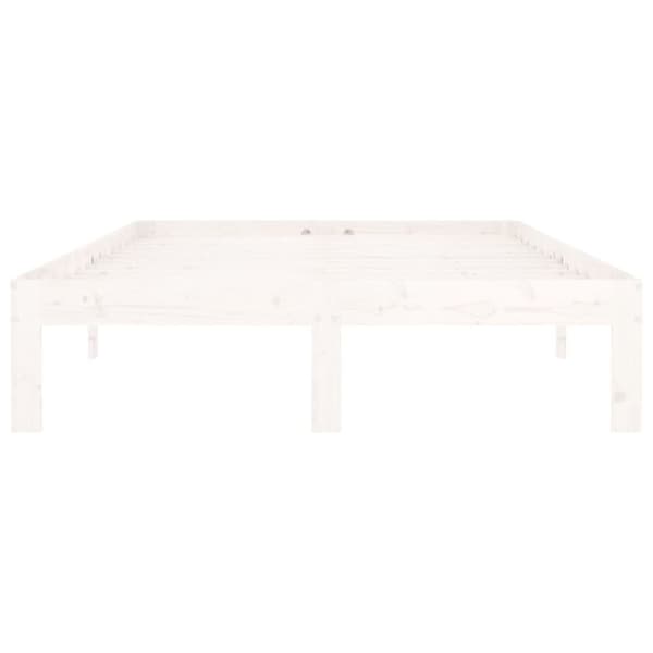 The Living Store sengeramme 120x200 cm massivt fyrretræ hvid - Senge & sengeramme