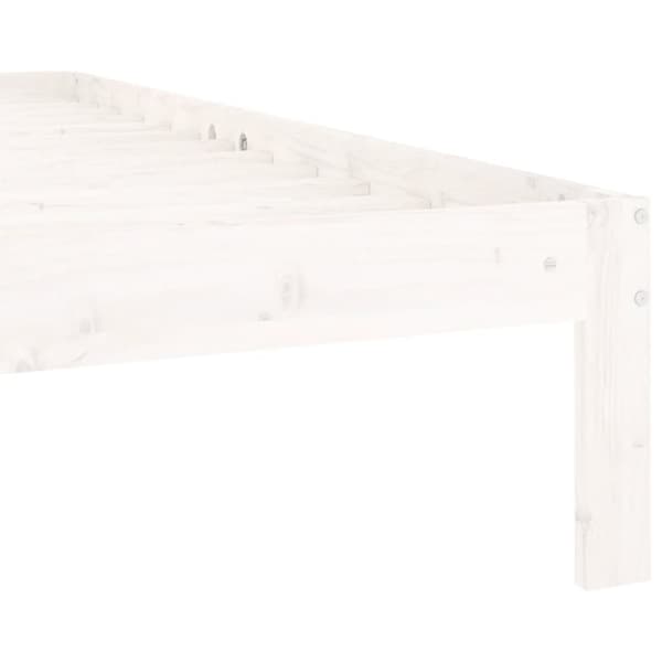 The Living Store sengeramme 120x200 cm massivt fyrretræ hvid - Senge & sengeramme