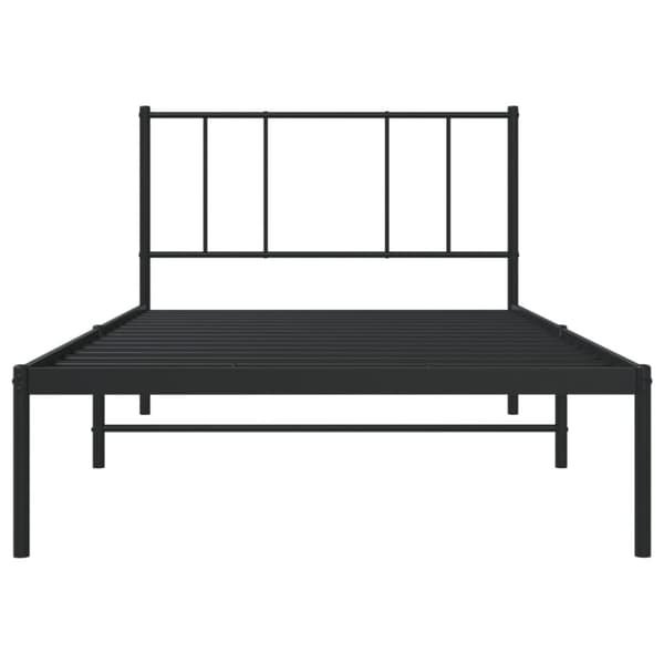 The Living Store Metallinen sängynrunko päädyllä musta 80x200 cm - Sängyt & sängynrungot