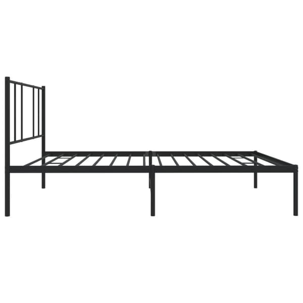 The Living Store Metallinen sängynrunko päädyllä musta 80x200 cm - Sängyt & sängynrungot