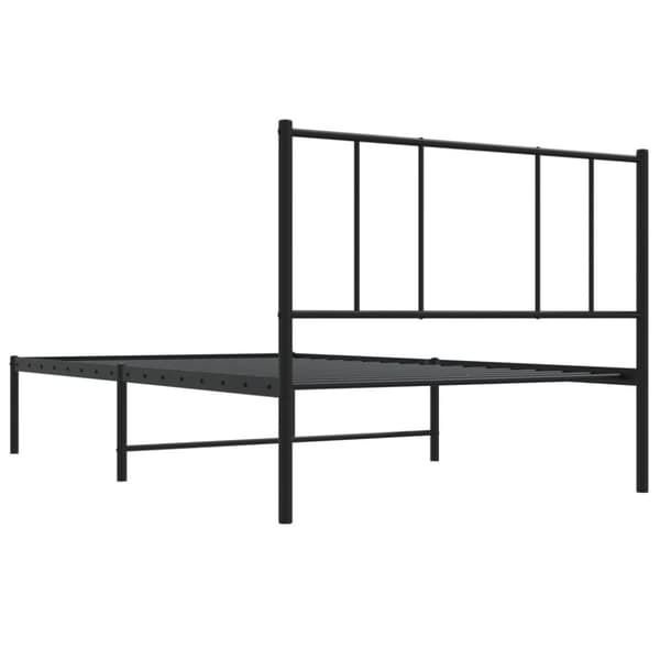 The Living Store Metallinen sängynrunko päädyllä musta 80x200 cm - Sängyt & sängynrungot