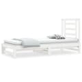 Miniatyrbillede 3 af 9: The Living Store daybed med udtræk 2x(90x200) cm massivt fyrretræ hvid -  Senge & sengeramme