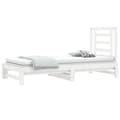 Miniatyrbillede 4 af 9: The Living Store daybed med udtræk 2x(90x200) cm massivt fyrretræ hvid -  Senge & sengeramme