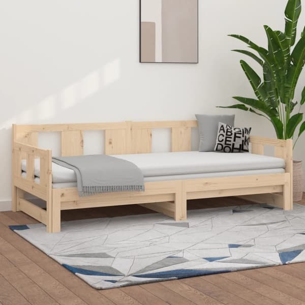 The Living Store Bäddsoffa massiv furu 2x(90x200) cm -  Sängar & sängramar