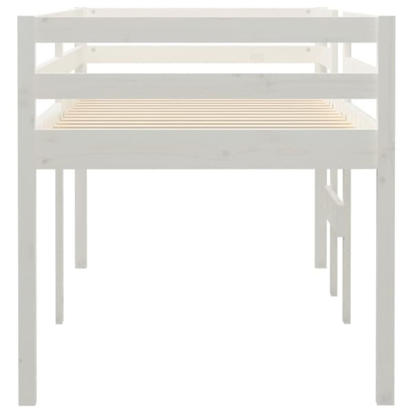 The Living Store hög sovbädd vit 75x190 cm massivt trä furu -  Sängar & sängramar