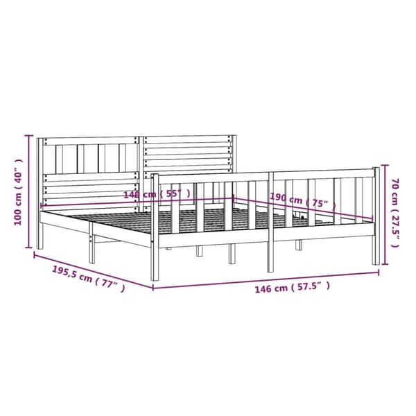 The Living Store sengeramme 140x190 cm massivt træ - Senge & sengeramme