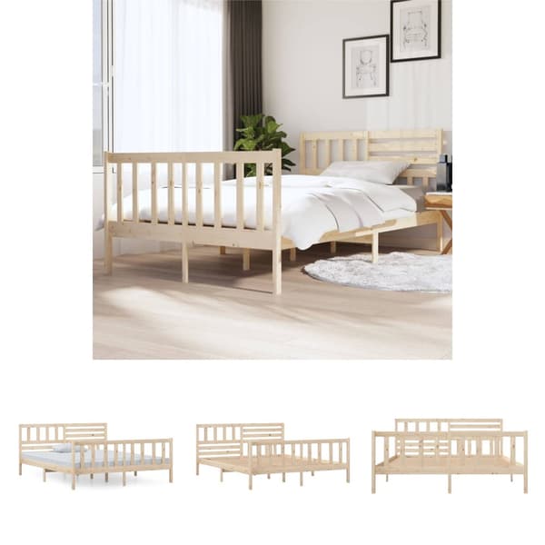 The Living Store sengeramme 140x190 cm massivt træ -  Senge & sengeramme