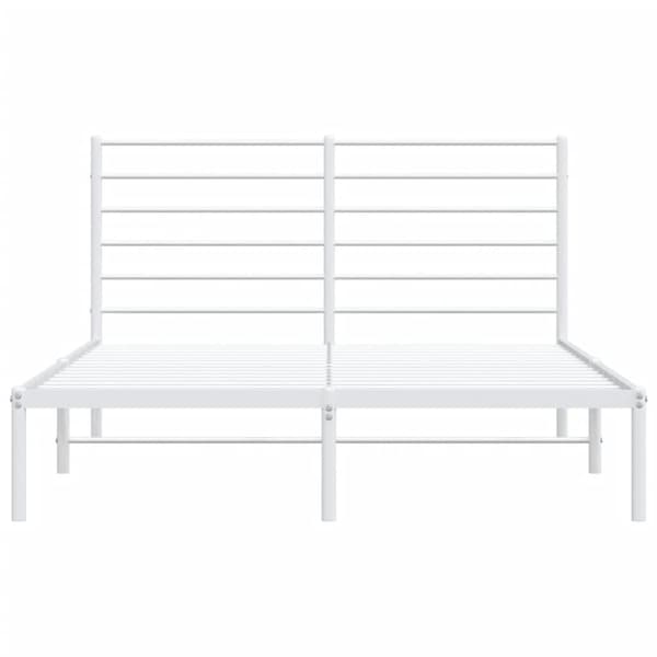 The Living Store sengeramme med sengegavl 140x190 cm metal hvid - Senge & sengeramme