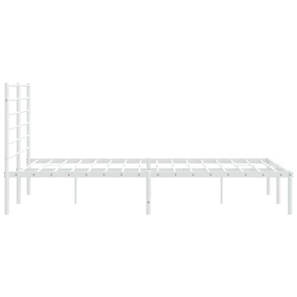 The Living Store sengeramme med sengegavl 140x190 cm metal hvid - Senge & sengeramme