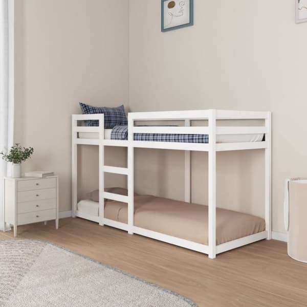 The Living Store Våningssäng vit 75x190 cm massiv furu -  Sängar & sängramar