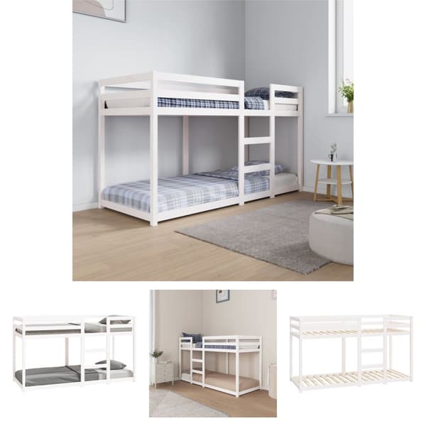 The Living Store Våningssäng vit 75x190 cm massiv furu -  Sängar & sängramar