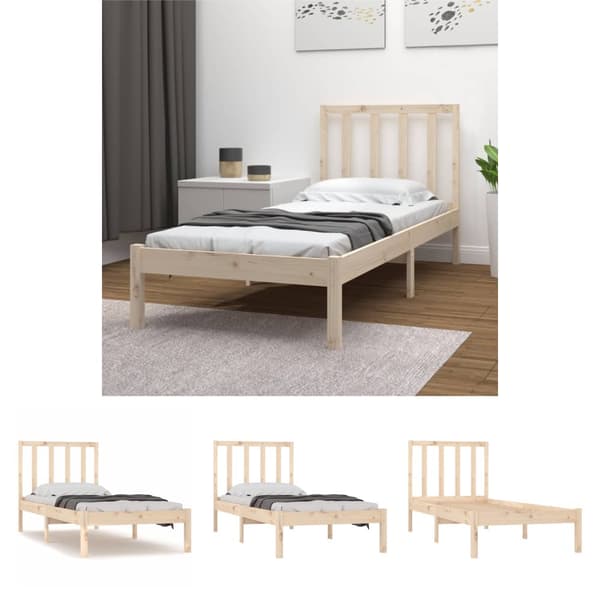 The Living Store sengeramme 90x190 cm massivt fyrretræ -  Senge & sengeramme