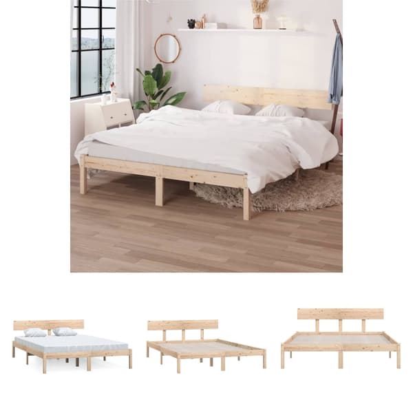 The Living Store sengeramme 120x190 cm massivt træ -  Senge & sengeramme
