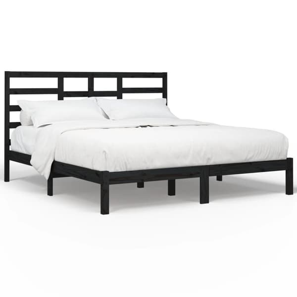The Living Store sengeramme 200x200 cm massivt træ sort - Senge & sengeramme