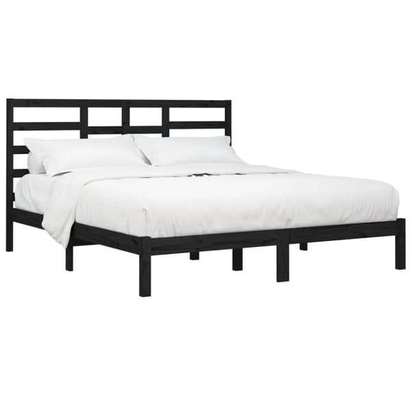 The Living Store sengeramme 200x200 cm massivt træ sort - Senge & sengeramme