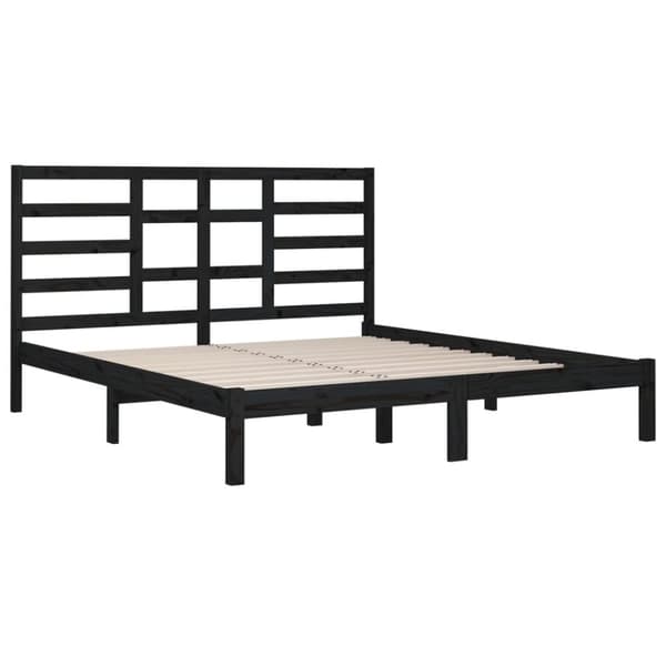 The Living Store sengeramme 200x200 cm massivt træ sort - Senge & sengeramme