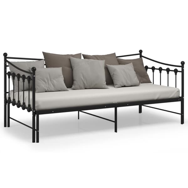The Living Store sengestel til udtræksseng 90x200 cm metal sort -  Senge & sengeramme