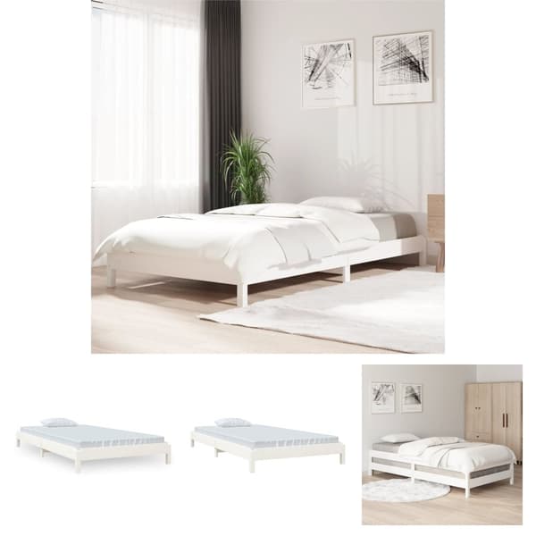 The Living Store Stapelbar säng 90x200 cm massivt furuträ -  Sängar & sängramar
