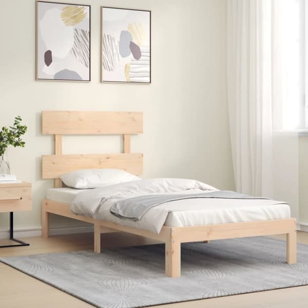 The Living Store sengeramme med sengegavl 90x200 cm massivt træ -  Senge & sengeramme