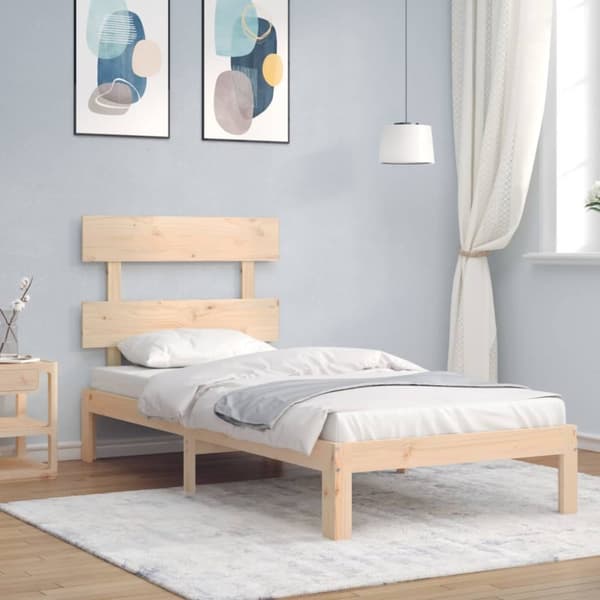 The Living Store sengeramme med sengegavl 90x200 cm massivt træ -  Senge & sengeramme