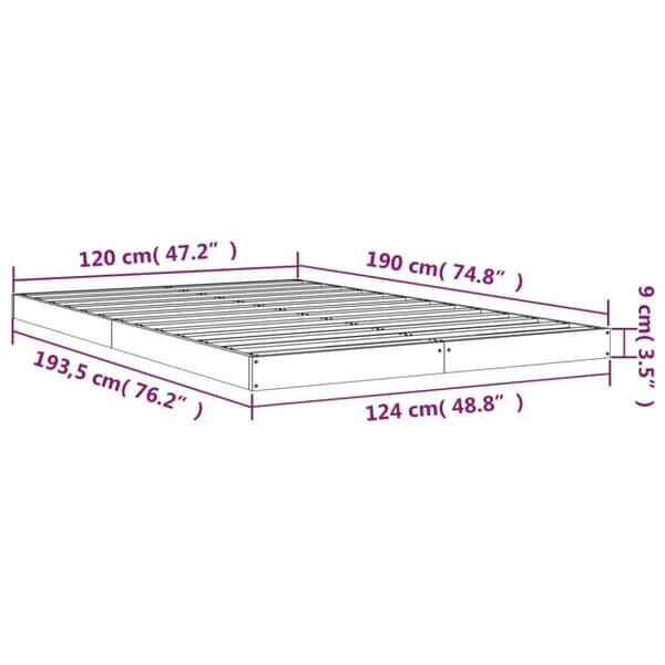 The Living Store sengeramme 120x190 cm Small Double massivt fyrretræ hvid -  Senge & sengeramme