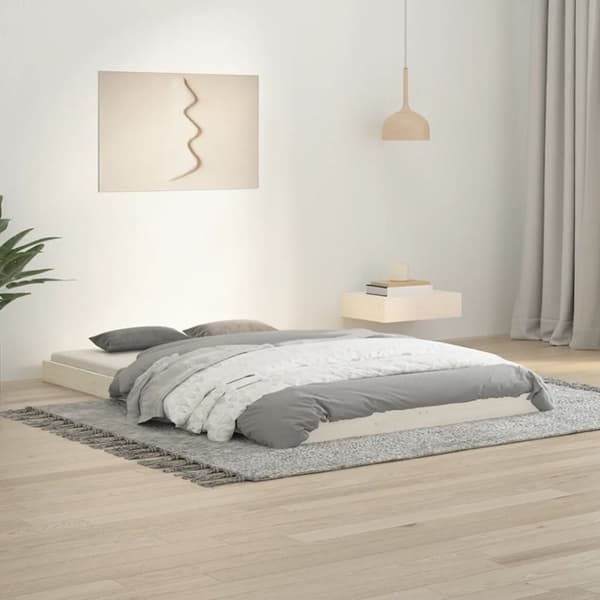 The Living Store sengeramme 120x190 cm Small Double massivt fyrretræ hvid -  Senge & sengeramme