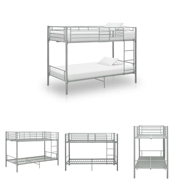 The Living Store Våningssäng grå metall 90x200 cm -  Sängar & sängramar
