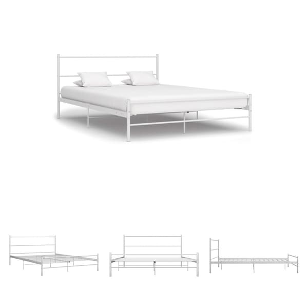 The Living Store sengestel 120 x 200 cm metal hvid -  Senge & sengeramme