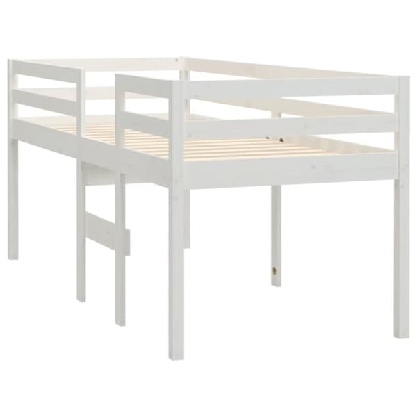 The Living Store højseng 80x200 cm massivt fyrretræ hvid - Senge & sengeramme