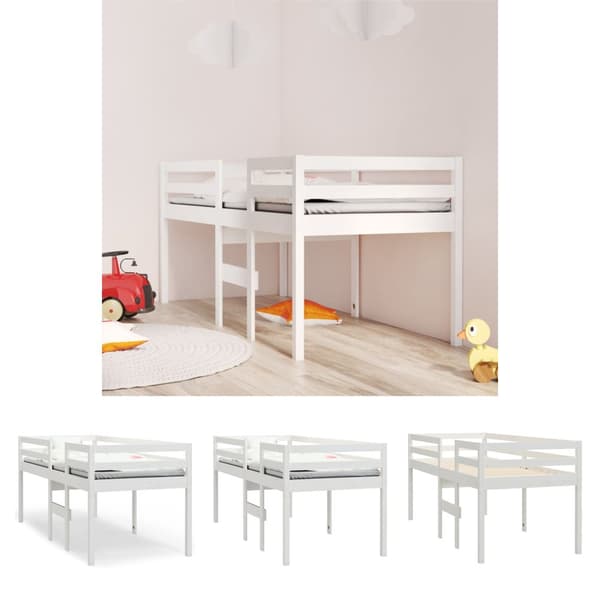 The Living Store højseng 80x200 cm massivt fyrretræ hvid - Senge & sengeramme