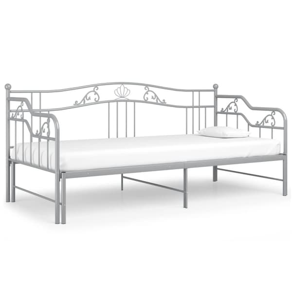 The Living Store sengestel til udtræksseng 90x200 cm metal grå -  Senge & sengeramme