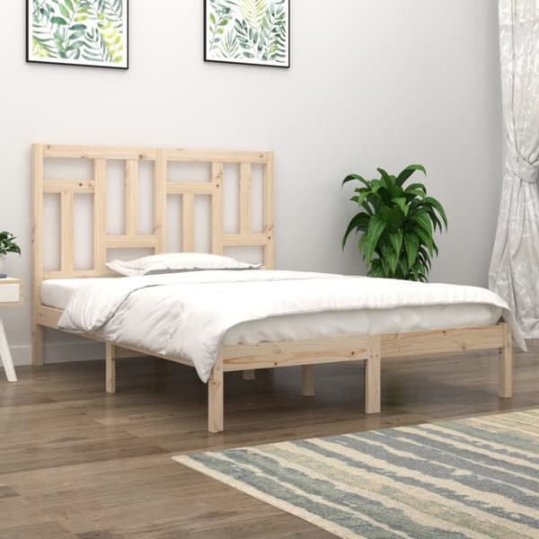 The Living Store sengeramme 140x190 cm massivt fyrretræ - Senge & sengeramme