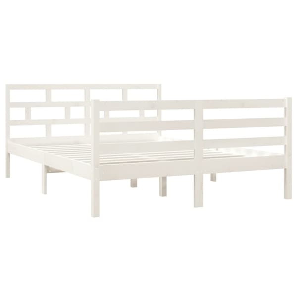 The Living Store Sängram vit massiv furu 140x190 cm -  Sängar & sängramar