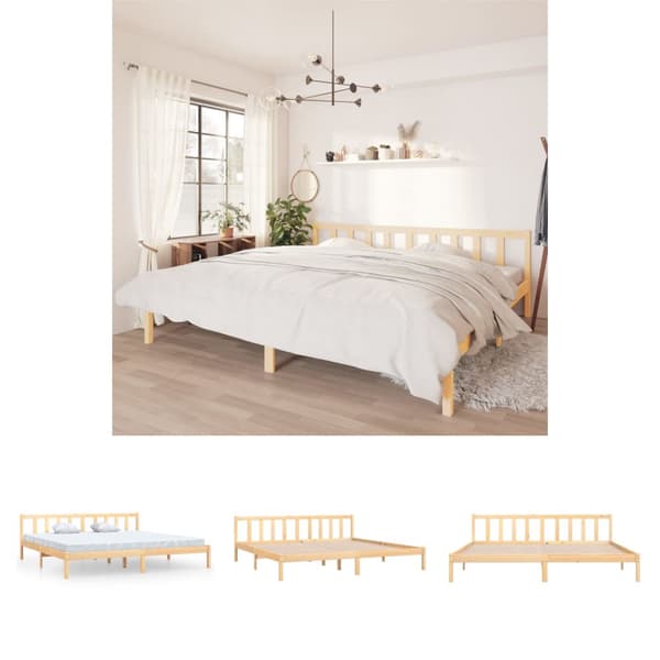 The Living Store sengeramme 180x200 cm massivt fyrretræ -  Senge & sengeramme