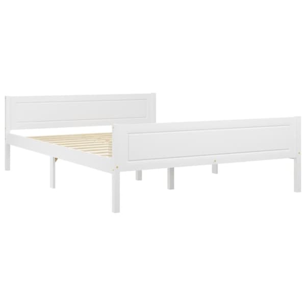 The Living Store sengestel 140x200 cm massivt fyrretræ hvid -  Senge & sengeramme