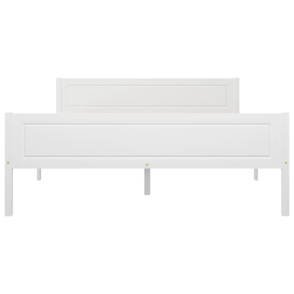 The Living Store sengestel 140x200 cm massivt fyrretræ hvid -  Senge & sengeramme