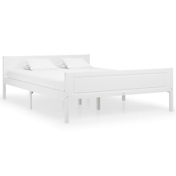 The Living Store sengestel 140x200 cm massivt fyrretræ hvid -  Senge & sengeramme